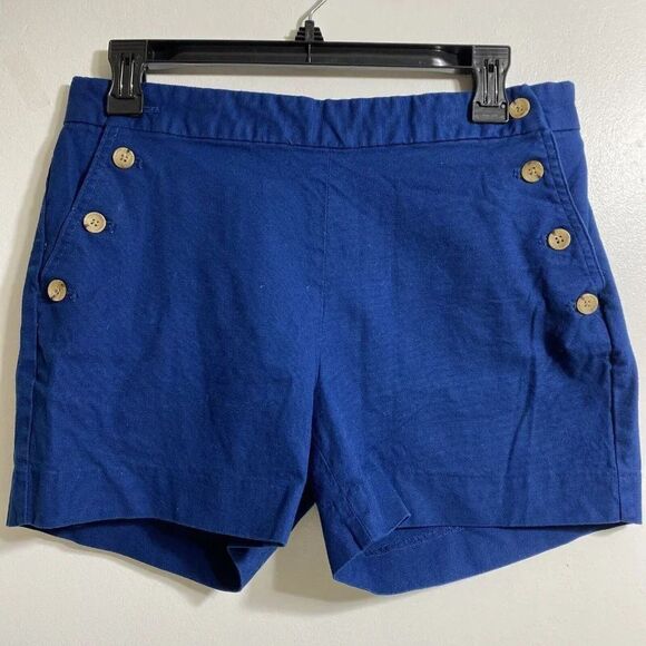 BANANA REPUBLIC WOMEN'S COTTON BLEND  BLUE SAILOR SHORTS SZ 4 30X‎ 3.5" - Picture 1 of 9